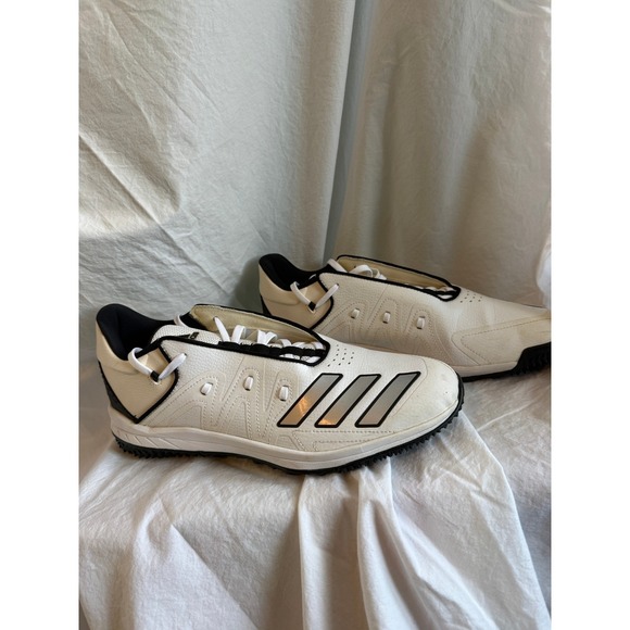 Adidas Mens Turf Shoes White Black Silver Athletic Baseball Softball Sneakers main image 11